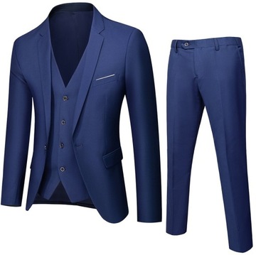 MĘSKI GARNITUR ELEGANCKI JEDNOLITY KOLOR KOMPLET DUŻO KOLORÓW