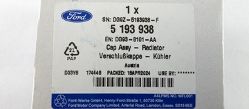 КРЫШКА РАСШИРИТЕЛЬНОГО БАКА МНОГИХ МОДЕЛЕЙ FORD OE 5193938 _ DG93-8101-AA