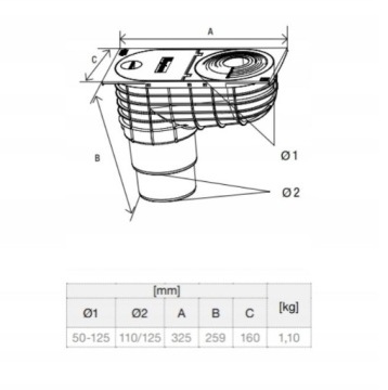 Отстойник Capricorn Q3 GREY 110 мм серый