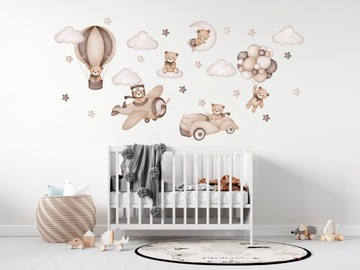 НАКЛЕЙКИ НА НАСТЕНУ ДЛЯ ДЕТЕЙ С МЕДВЕДЕМ Акварельные краски