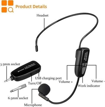 Беспроводная гарнитура Retekess TT123 с микрофоном для усилителя голоса