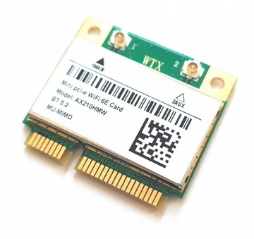 КАРТА Wi-Fi 6E INTEL AX210 HMW Mini PCI-E AX AC BT, трехдиапазонная 2,4/5/6 ГГц