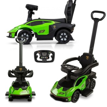 LAMBORGHINI RIDE ON PUSHER WALKER 3 В 1 СВЕТОДИОДНАЯ АВТОМОБИЛЬ БОЛЬШАЯ ДЕТСКАЯ АВТОМОБИЛЬ