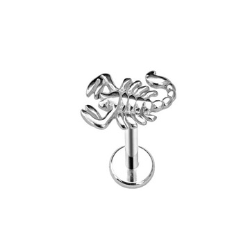 Pendientes de titanio ASTM F136 G23, Piercing sin rosca, Luna, Cruz,