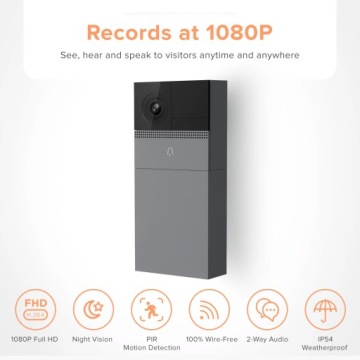 Дверной звонок на батарейках, Wi-Fi камера Tuya Laxihub B1-TY