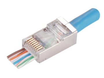 Вилка RJ45, проходная, кат. 6, кат. 6 STP, 10 шт.