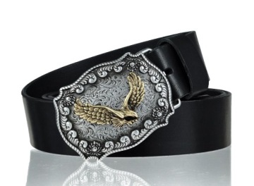 КОЖАНЫЙ РЕМЕНЬ ДЛЯ БРЮК, ПРЯЖКА ОРЛА, XXL