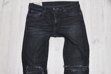 HOLLISTER SKINNY JEANSY dziury spodnie męskie PREMIUM 30/32 pas 80