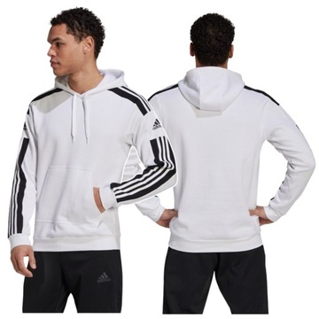 ADIDAS BLUZA MĘSKA Z KAPTUREM SQUADRA 21 BIAŁA r. S