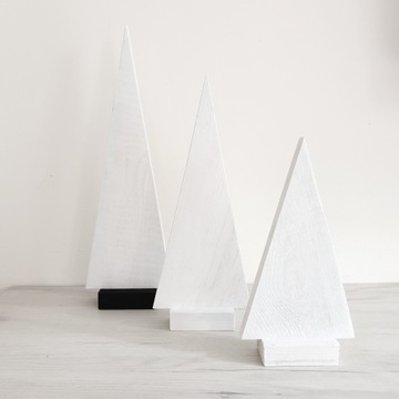 ДЕРЕВЯННАЯ РОЖДЕСТВЕНСКАЯ ЕЛКА УКРАШЕНИЯ ИЗ МАССИВА ДЕРЕВА Белый