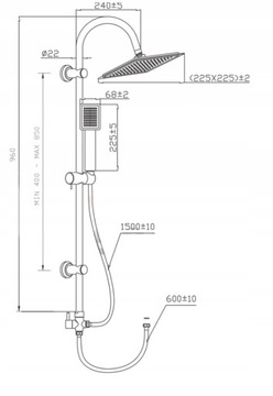 Набор колонны с аэрозольным для душа дождя