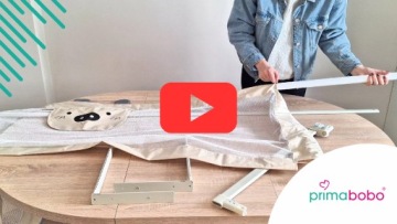 PRIMABOBO Защитная оградка для кровати «Медвежонок», 200 см, СКЛАДНАЯ, для детей, СЕРАЯ