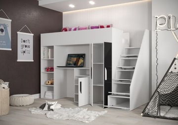 PARTY 14 двухъярусная кровать в мезонине с лестницей