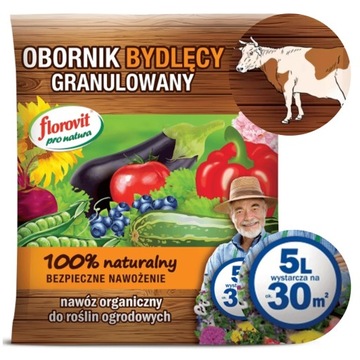 Obornik bydlęcy granulowany Pro Natura Florovit 5l nawóz EKO uniwersalny