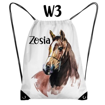 WOREK DO PRZEDSZKOLA PLECAK Z IMIENIEM KONIE w1