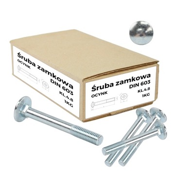 ŚRUBA ZAMKOWA M6X55 DIN 603 GRZYBKOWA OCYNK 1 Kg.