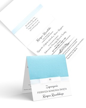 Zaproszenia Komunijne personalizowane z kopertą „Elegance”