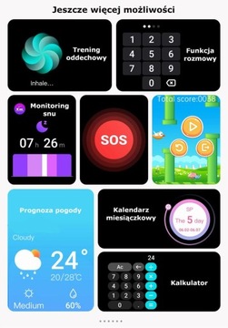 SMARTWATCH KOMUNIA Dziewczynki zegarek FB MENU PL PROWADZENIE ROZMÓW