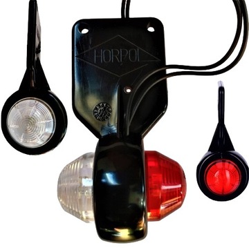 Lampa obrysowa LED LEWA 12V 24V Lampka Biało-Czerwona wisząca tył HORPOL LD