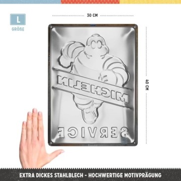 MICHELIN SERVICE PLATE 30X40 cm Nostalgic Art RETRO