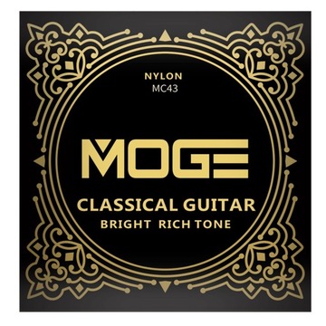 STRUNY DO GITARY KLASYCZNEJ NYLONOWE MIĘKKIE DOBREJ KLASY MOGE MC43 HIT