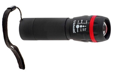 SCHMITH MOCNA MAŁA PORĘCZNA LATARKA LED FUNKCJA ZOOM 2000 BATERIE GRATIS