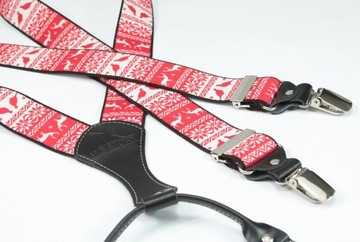 Świąteczne Szelki - Czerwone, Śnieg - HIS STORY