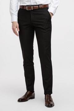 Czarne eleganckie spodnie garniturowe
