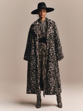 Płaszcz Futro VIP Zendaya dla Tommy Hilfiger Leopard Print Panterka