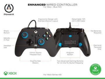 Проводная панель PowerA для Xbox One Series X S, синий цвет