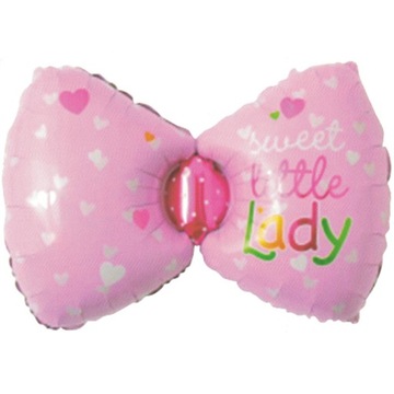 Balony Foliowe Kokarda Girl Różowa Baby Shower