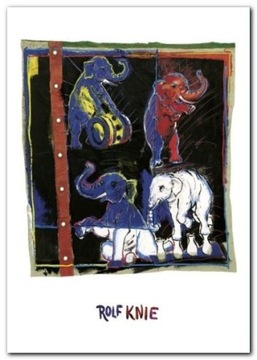 Four Elephants / Rolf Knie - plakat obraz 50x70cm