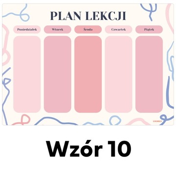 5x PLAN LEKCJI gruby kreda 350g planer A5 wzory do wyboru