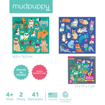 Магнитный пазл Mudpuppy Кошки и собаки 4+