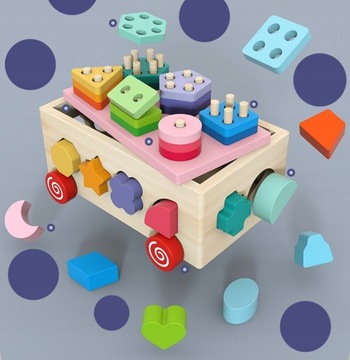 Деревянный образовательный кубик блоки 924