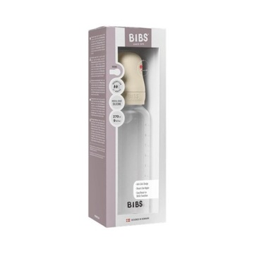 ANTYKOLKOWA BUTELKA BEZ BPA PLASTIKOWA BIBS 270 ML SMOCZEK Z SILIKONU IVORY