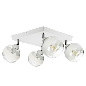 Lampa Wisząca Sufitowa Żyrandol Biała Szklane Kule White Belt - AG4 LED E27
