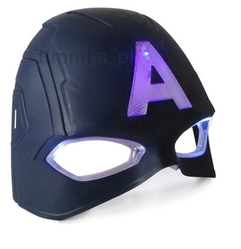 MASKA KAPITAN AMERYKA ŚWIECI LED STRÓJ AVENGERS