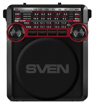 Магнитола SVEN SRP-355 Черно-красная