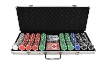 EVERGREEN Zestaw 500 żetonów DICE do pokera w aluminiowej walizce 8238