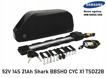 Akumulator rower elektryczny 52V 21Ah CYC X1 stealth bafang BBSHD 14S TSDZ2