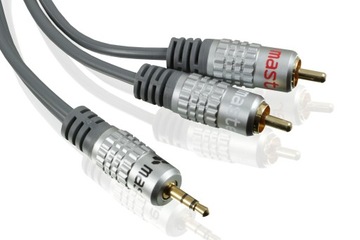 Kabel AUX mini Jack 2 x RCA chinch d STEREO HQ 3m