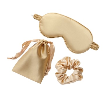 MASKA ZŁOTA DO SPANIA OPASKA NA OCZY SCRUNCHIE