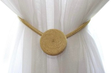 ПРЯЖКА ДЛЯ КРЕПЛЕНИЯ ШТОР МАГНИТНАЯ ДЕКОРАТИВНАЯ КРЫШКА, ЗОЛОТАЯ, ДЕКОРАТИВНАЯ