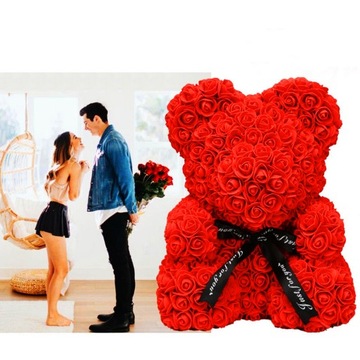 Подарок на День матери МИШКА С РОЗАМИ ПОДАРОК ​​НА День матери День матери XL + ИМЯ