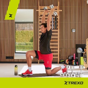 Hantle chromowane TREXO 2x8 kg srebrny 8 kg STALOWE WSZECHSTRONNE KOMAKTOWE