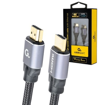 MOCNY KABEL PRZEWÓD WIDEO HDMI 2.0 UHD 4K 60HZ ETHERNET HIGH SPEED 5M