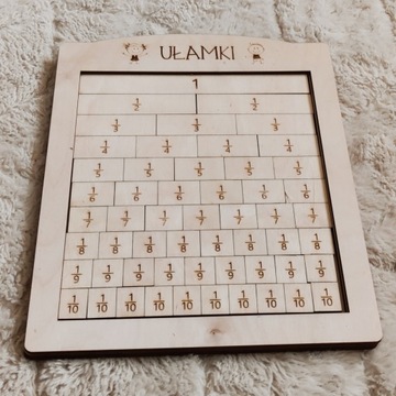 Ułamki - układanka matematyczna Montessori