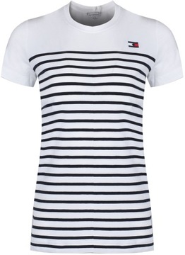 Tommy Hilfiger - DAMSKI T-SHIRT KOSZULKA TH10065-001 bluzka marynistyczna