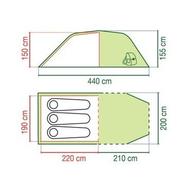 COLEMAN CASTLINE 3 PLUS ПАЛАТКА НА 3 ЧЕЛОВЕКА